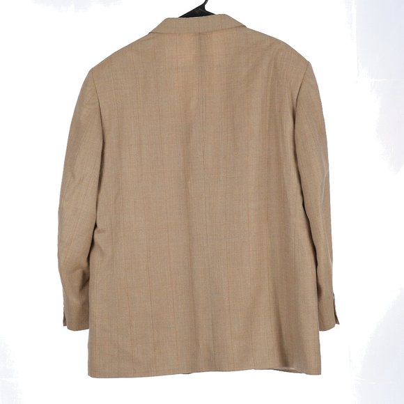 Oscar De La Renta Silk Wool Tan Sport Coat 46R - Picture 7 of 8